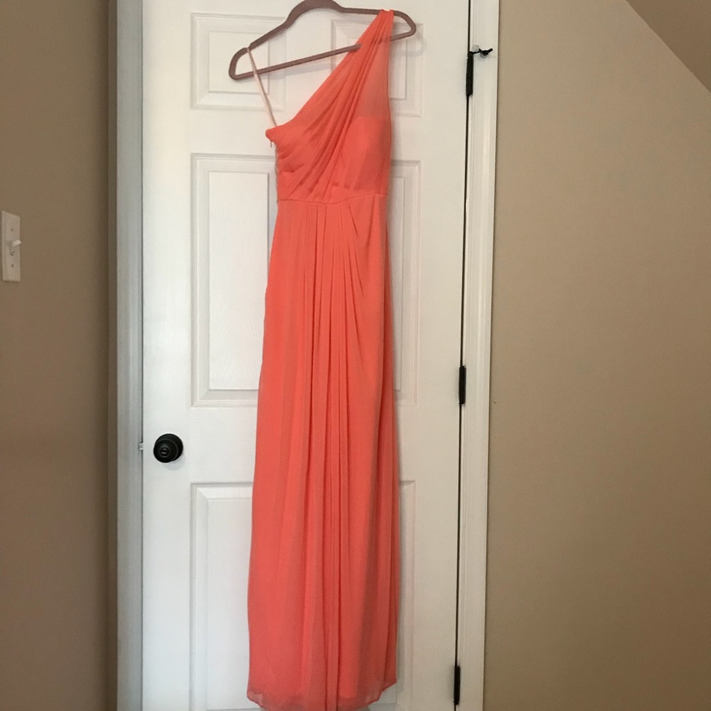 Peach One shoulder Formal Dress